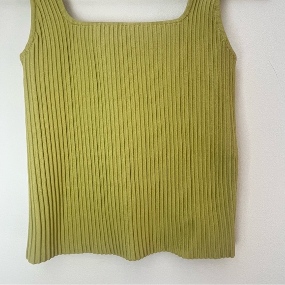 Madewell Women’s Ottoman Ribbed Cropped Tank Top Light Green Size XS - Picture 3 of 8